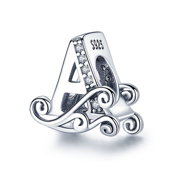 Silver Letter A to Z Alphabet Charms - NINGAN