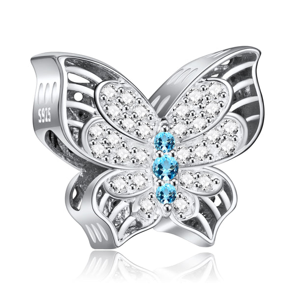 Blue Butterfly Sparkling Charms