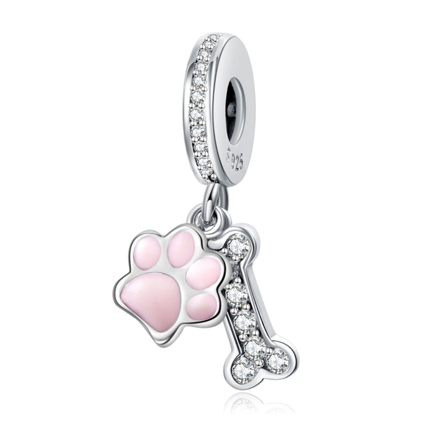 Silver Dog Paw Charms