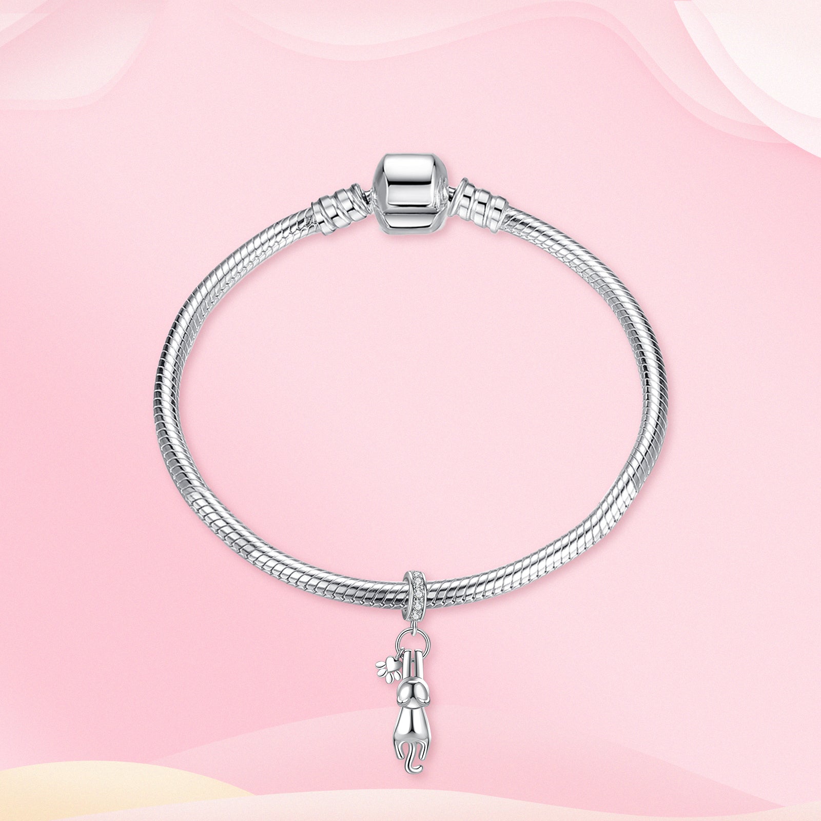 Silver Cat & Paw Charms