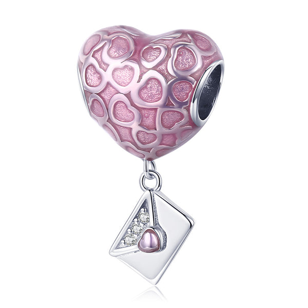 Pink Love Heart Charms