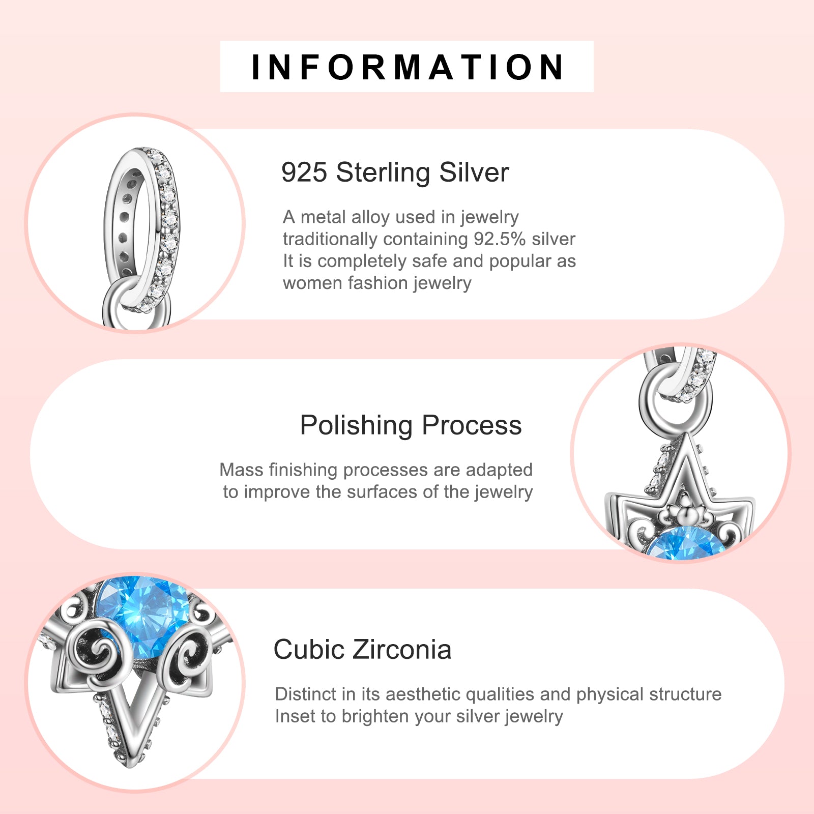 Star Gem Sterling Silver Charms