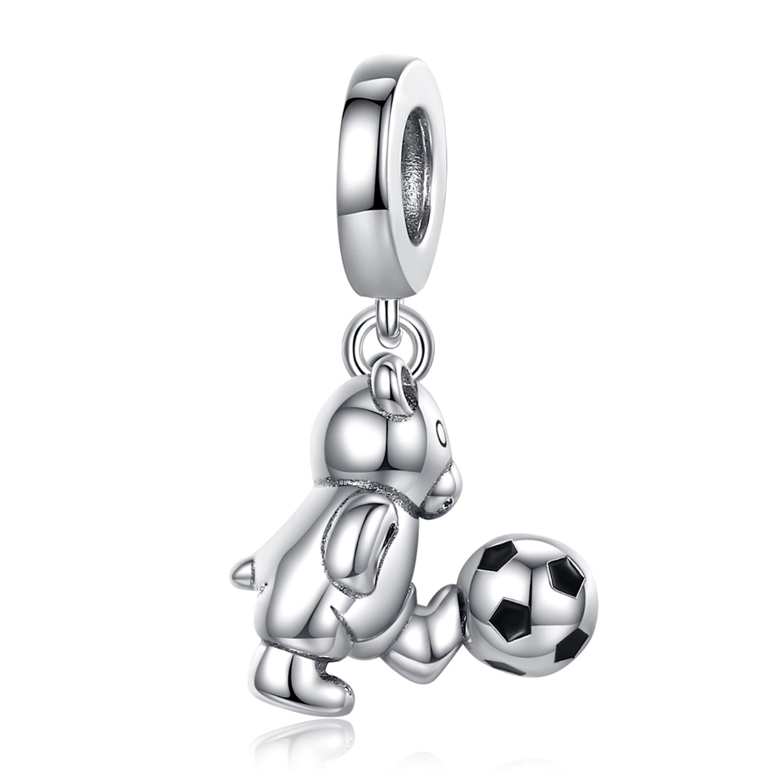 Bear Play Football Dangle Charms - NINGAN