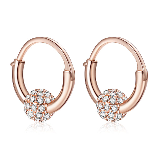 Rose Gold Cubic zircon Hoop Earrings