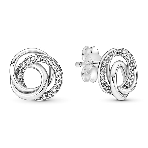Silver Multiple Loops Stud Earrings - NINGAN