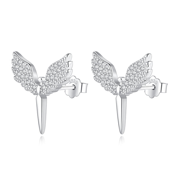 The Angel Silver Stud Earrings - NINGAN