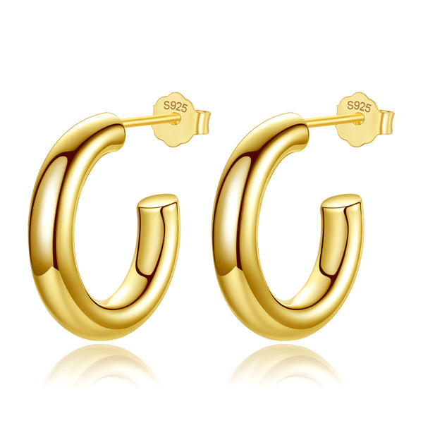 18K Gold Plated Stud Earrings - NINGAN