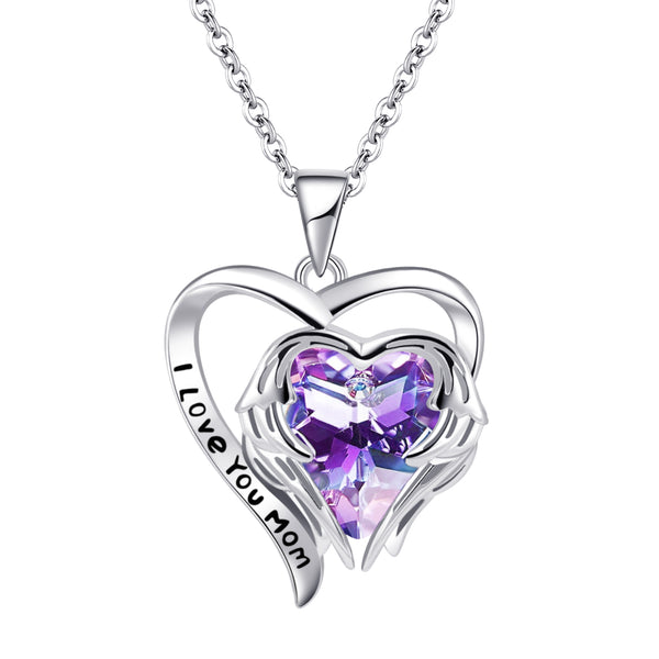 Heart Shaped Mother Sterling Silver Necklaces
