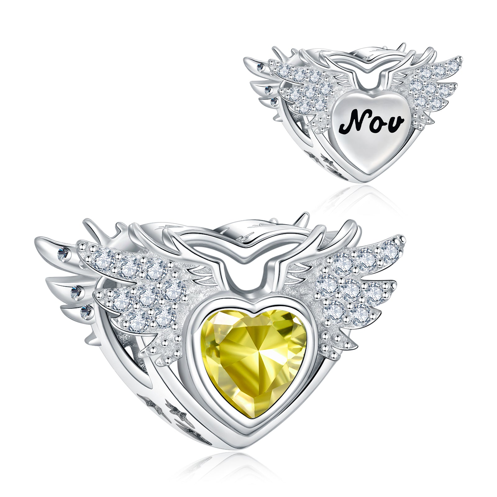 Angel Wing Birthstone Charms