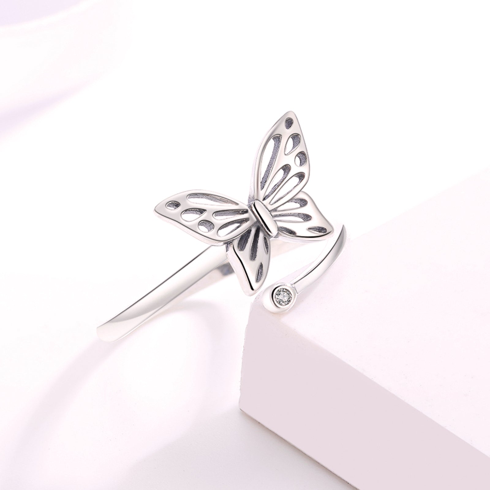 Cutout Butterfly Sterling Silver Rings