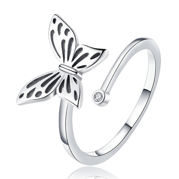 Cutout Butterfly Sterling Silver Rings